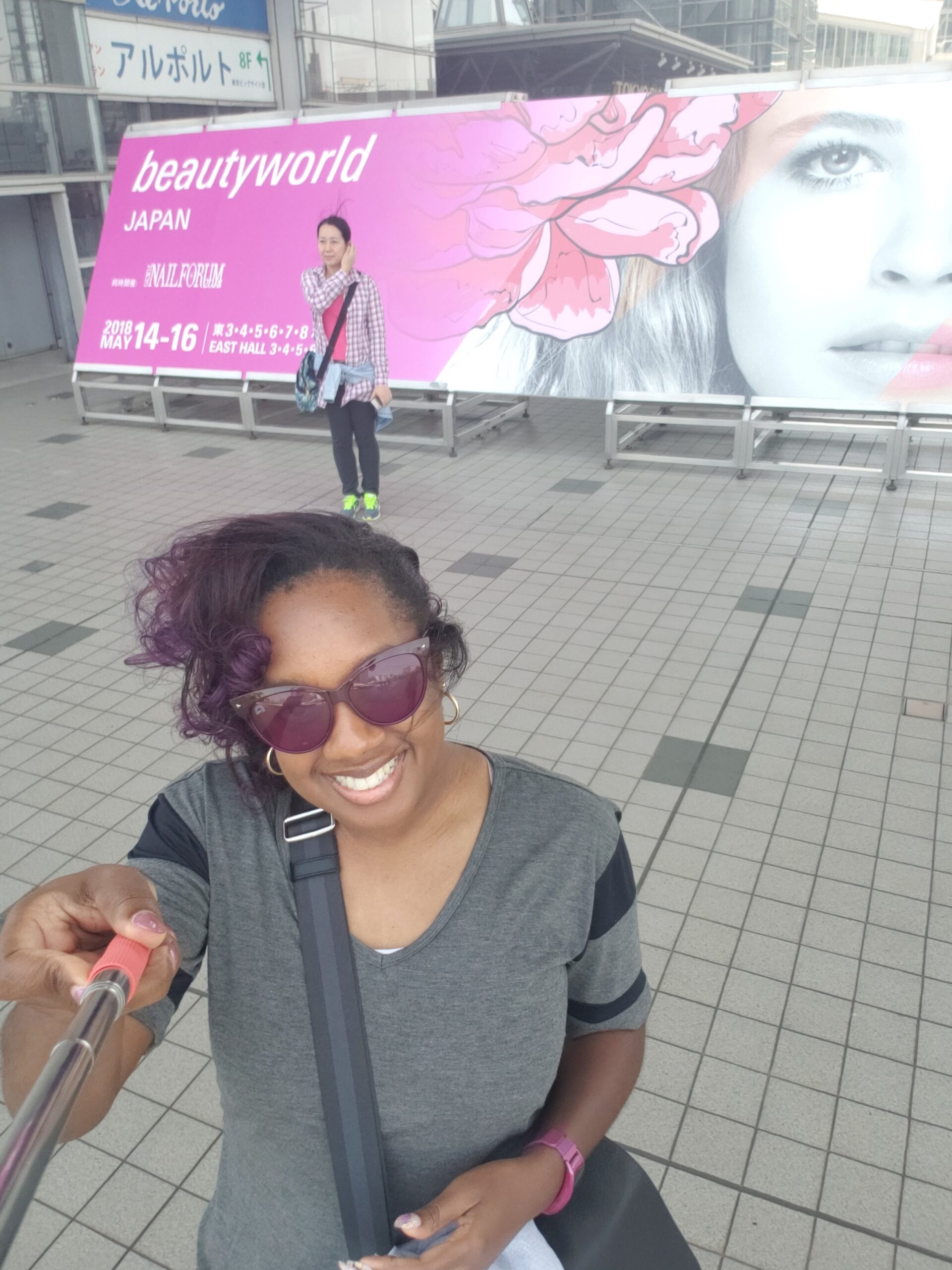 Chloe attending an international nail art training class in Tokyo, Japan