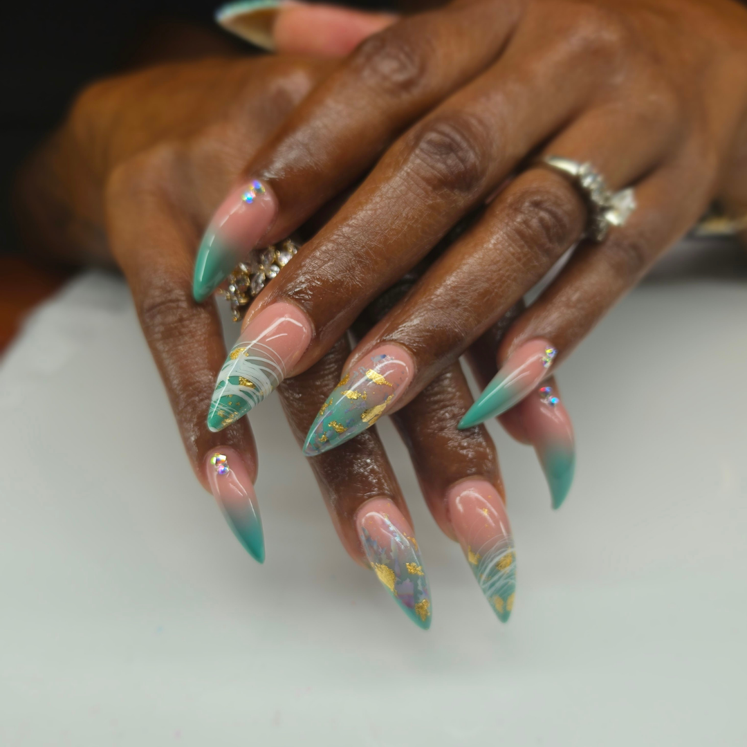 Sculpted acrylic nail set by Glam Nailz by Chloe