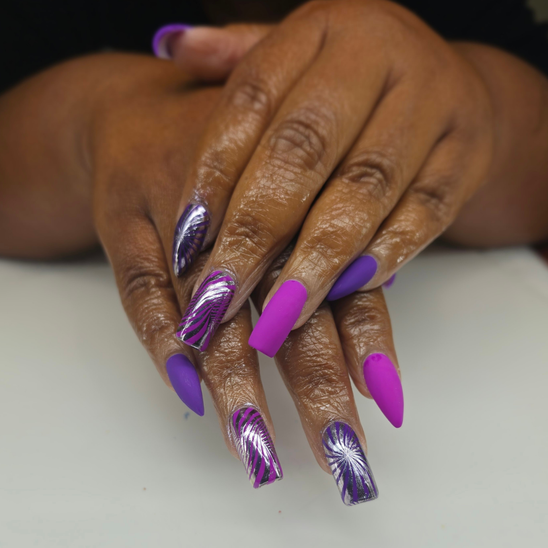 Polygel over natural nails, San Antonio nail art by Chloe